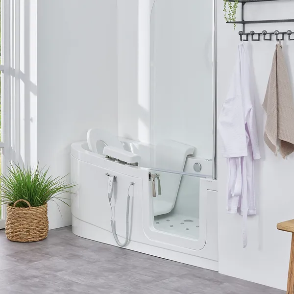 Easy Riser badekar med glassdør, hjørne