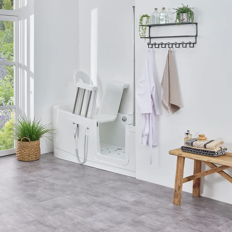 Easy Riser badekar med glassdør, hjørne