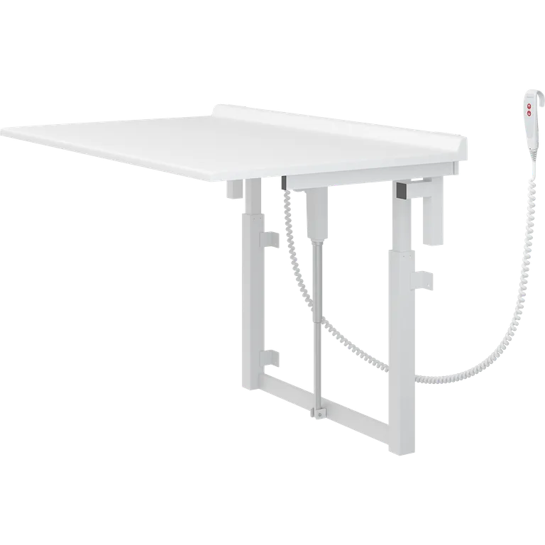 Pressalit veggmontert stellebord, oppfellbart, høyderegulerbart